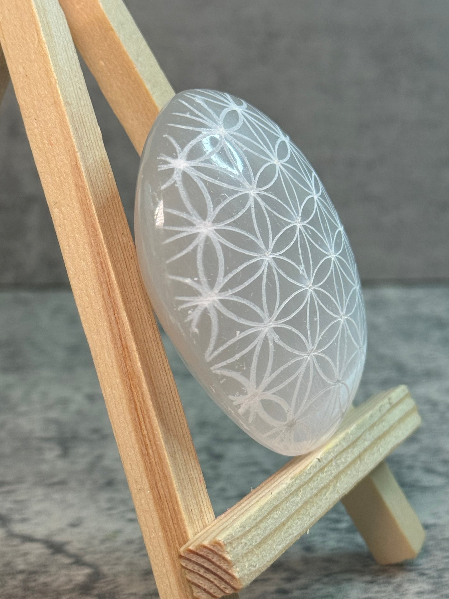 Selenite Palm Stone