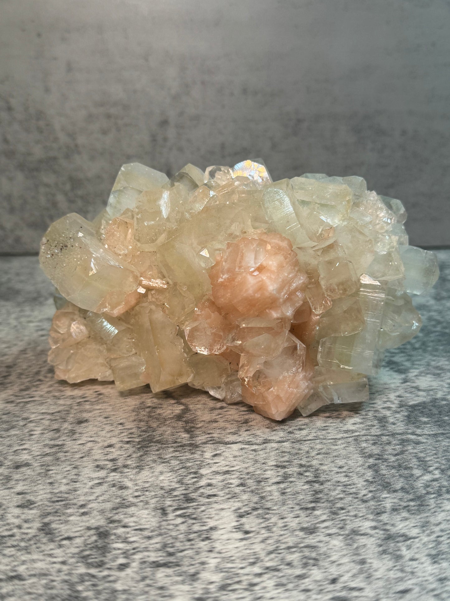 Apophyllite with Peach Stilbite